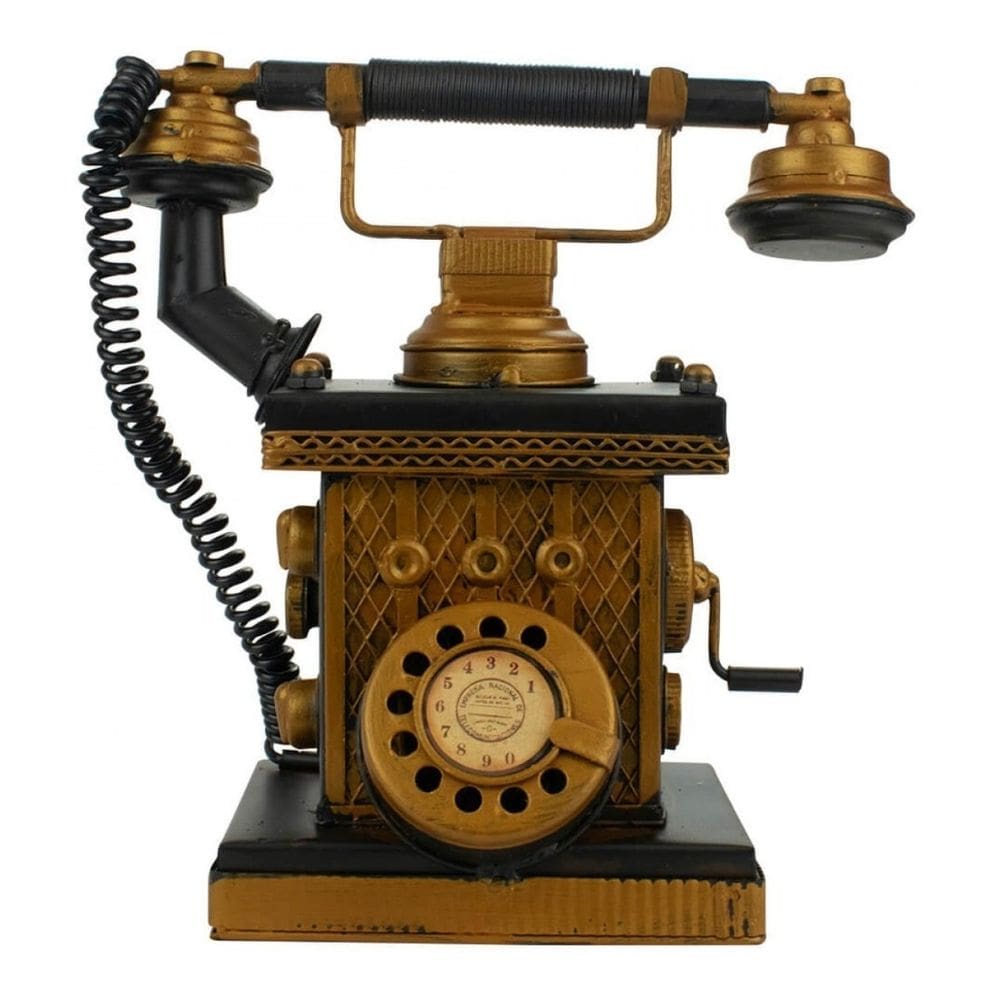 Enfeite Retrô Vintage Telefone Preto Antigo Cofre