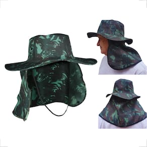 Chapéu Pesca com Proteção para Pescoço Estampa Camuflada, Leve e Dobrável