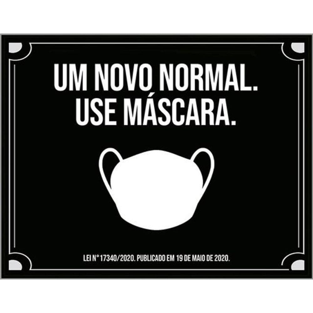 Kit 5 Placas De -Um Novo Normal Use Máscara 36X46