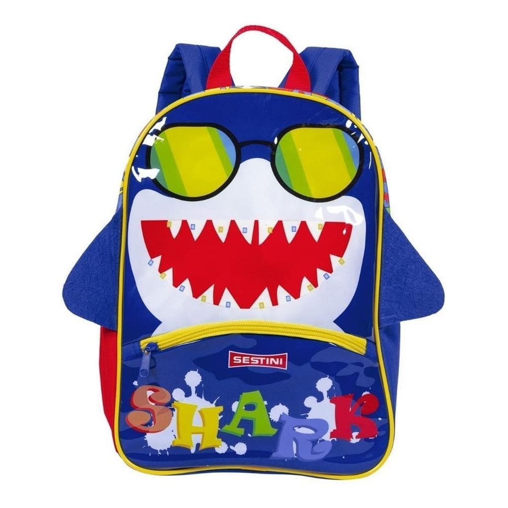 Mochila Escolar Infantil Meninos Tubarão Costas Tam M