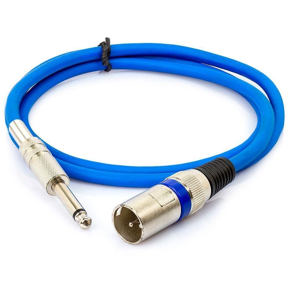 Cabo P10 Para Xlr Macho Azul Mono 4 Metros