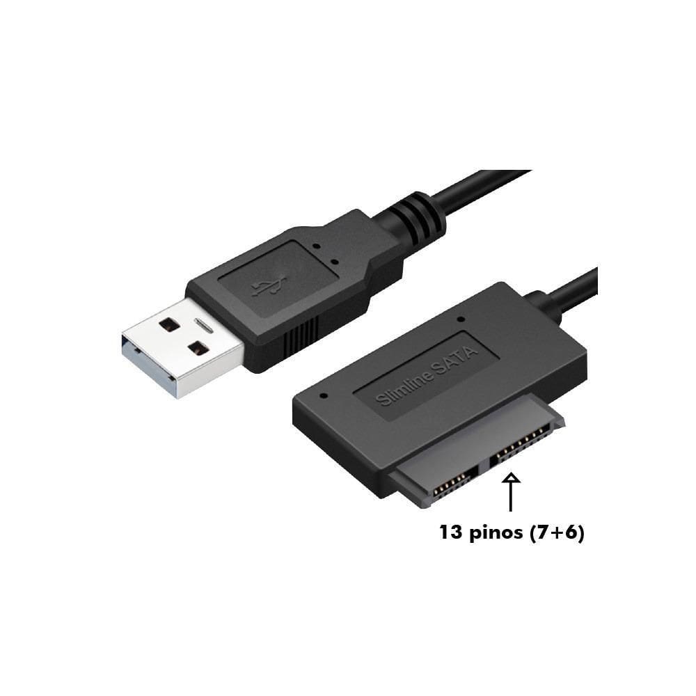 Cabo Adaptador Mini Sata P/Usb Gravador Cd Dvd Note