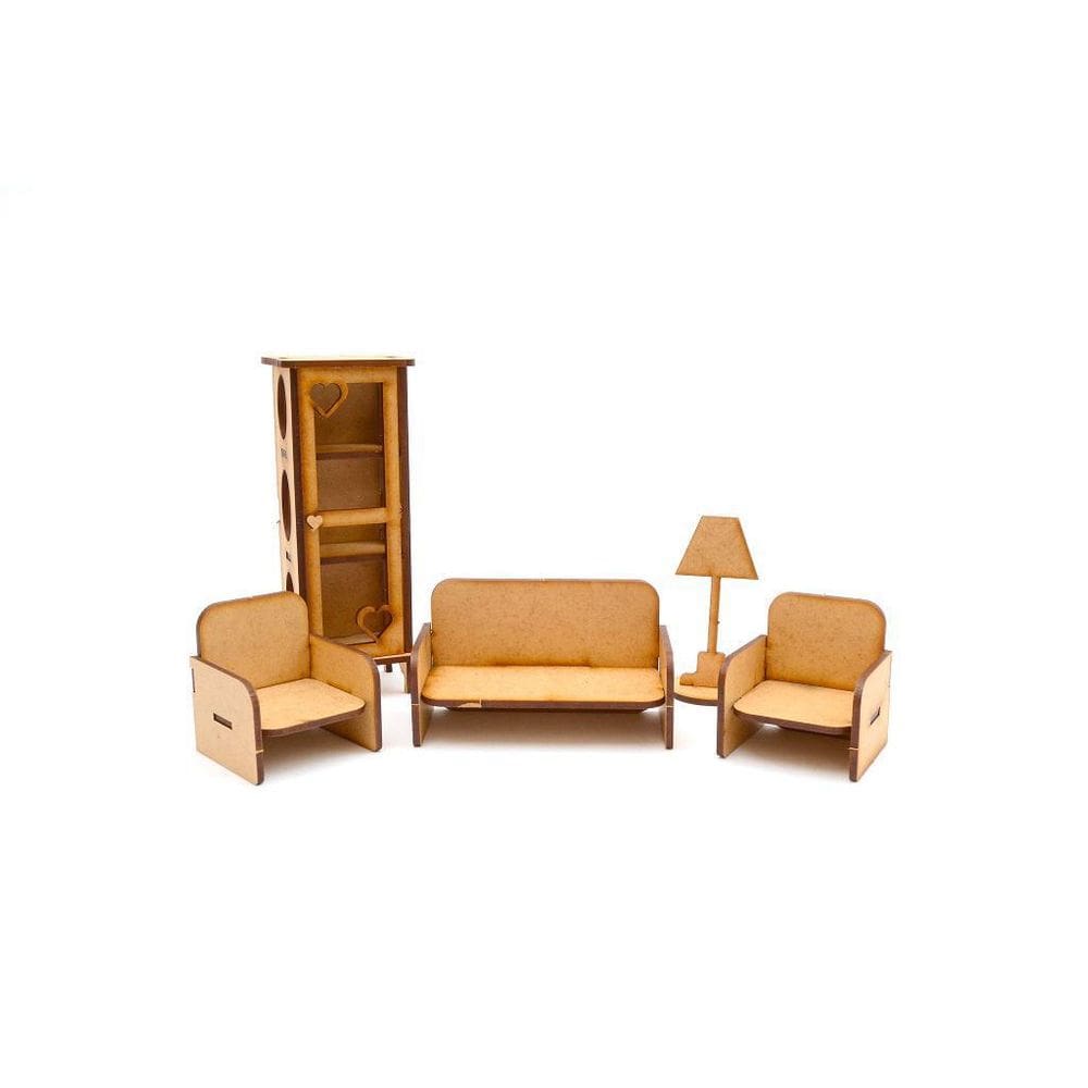 Moveis Para Bonecas Lol Polly Com 29 Pc Mdf Natural - Darama