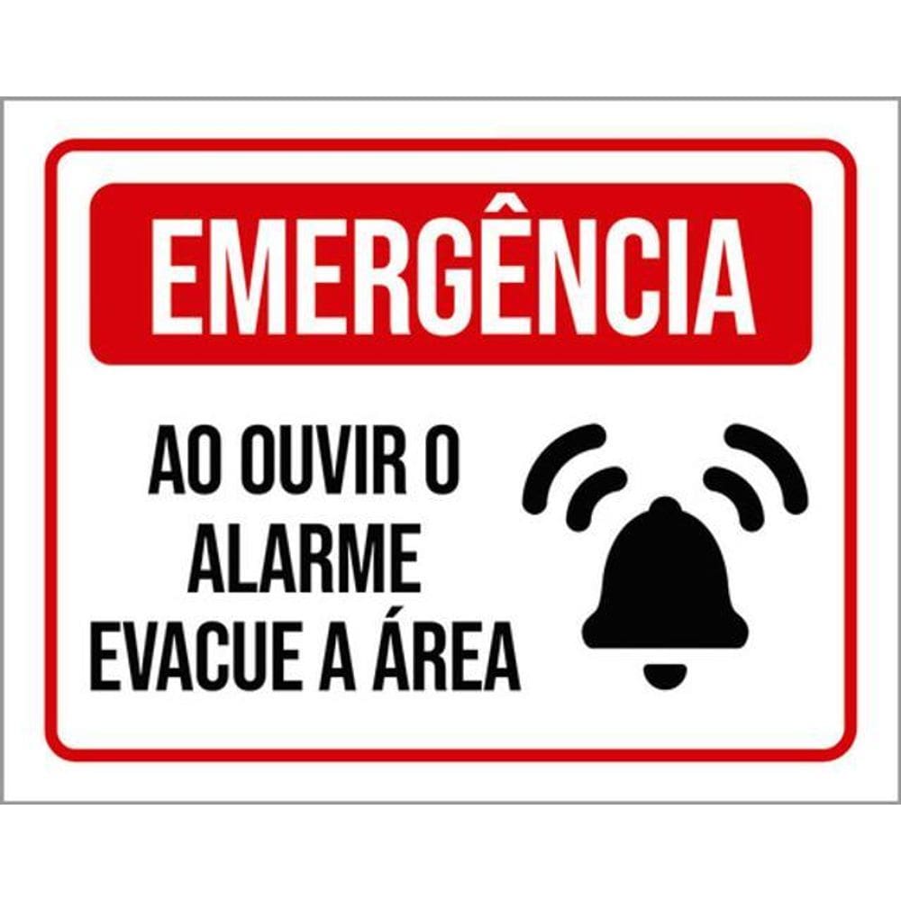 Kit 5 Placas Emergência Ouvir Alarme Evacue 36X46