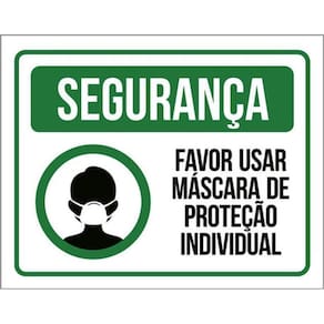 Kit 5 Placa Favor Usar Márca Proteção Individual Hor36X46