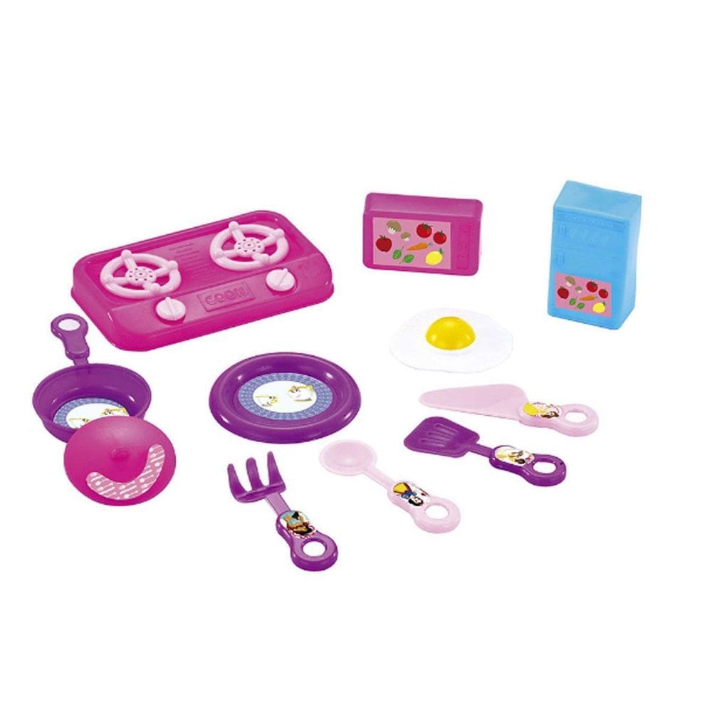 Brinquedo Kit De Cozinha Com 11 Peças Em Plástico Princesas