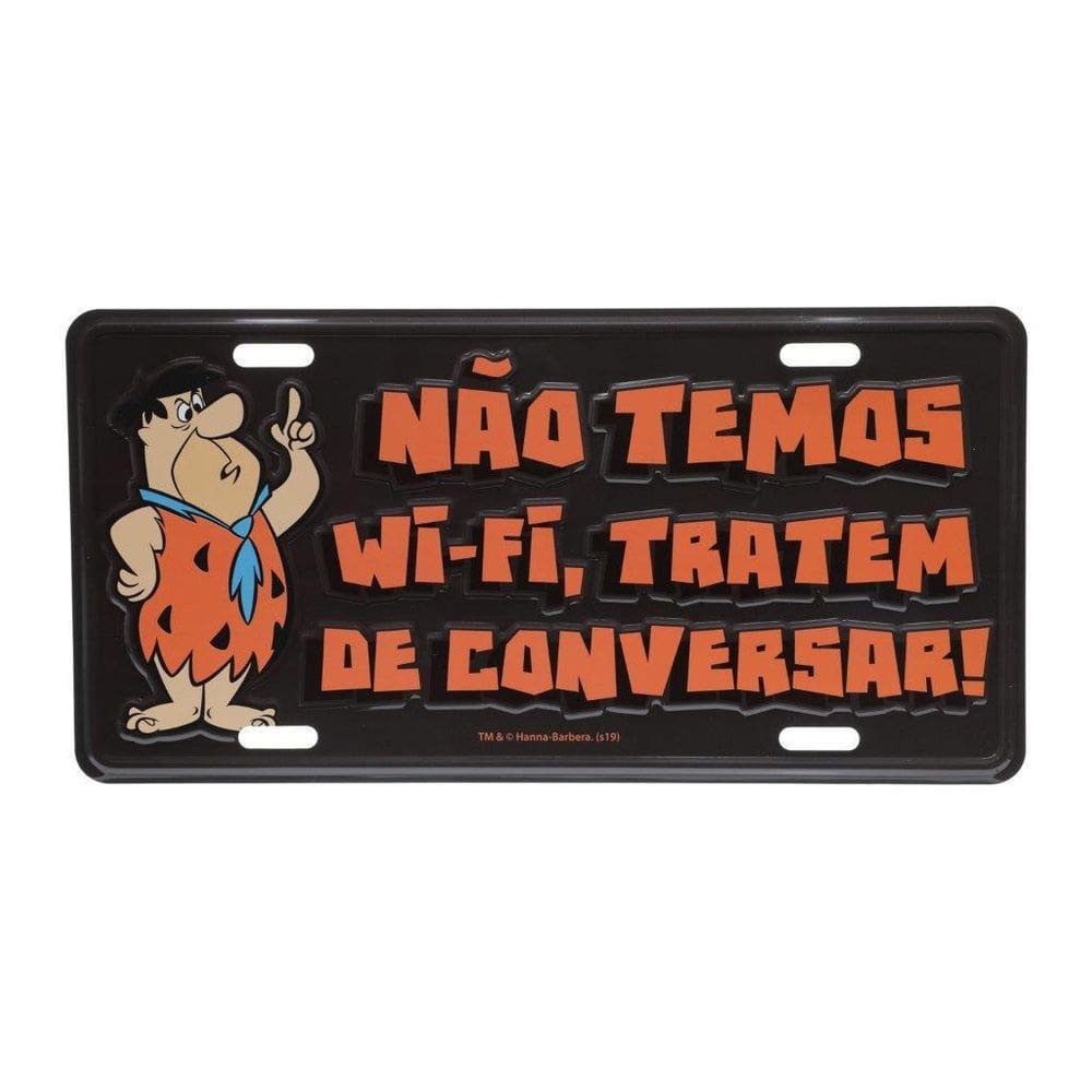 Placa De Carro Alumínio Wb Hb Fred Flintstones Preto - Urban
