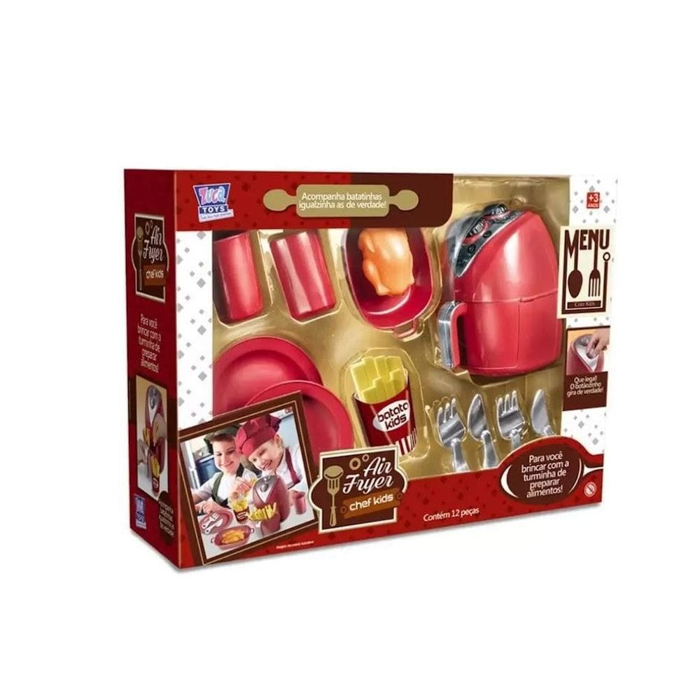 Menino Chefe Kit Cozinha Air Fryer Fruta Batedeira 19Peças