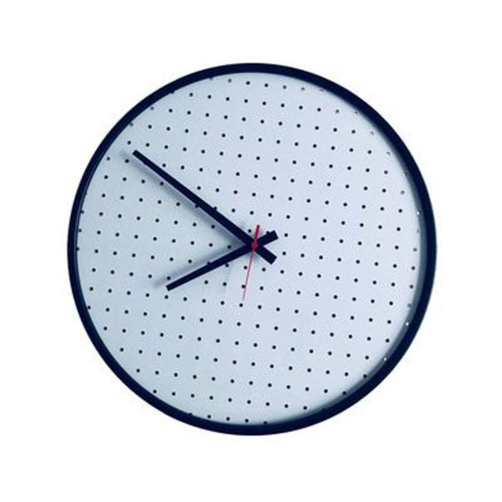 Relogio Round Preto Mostrador Branco Perfurado 50 Cm