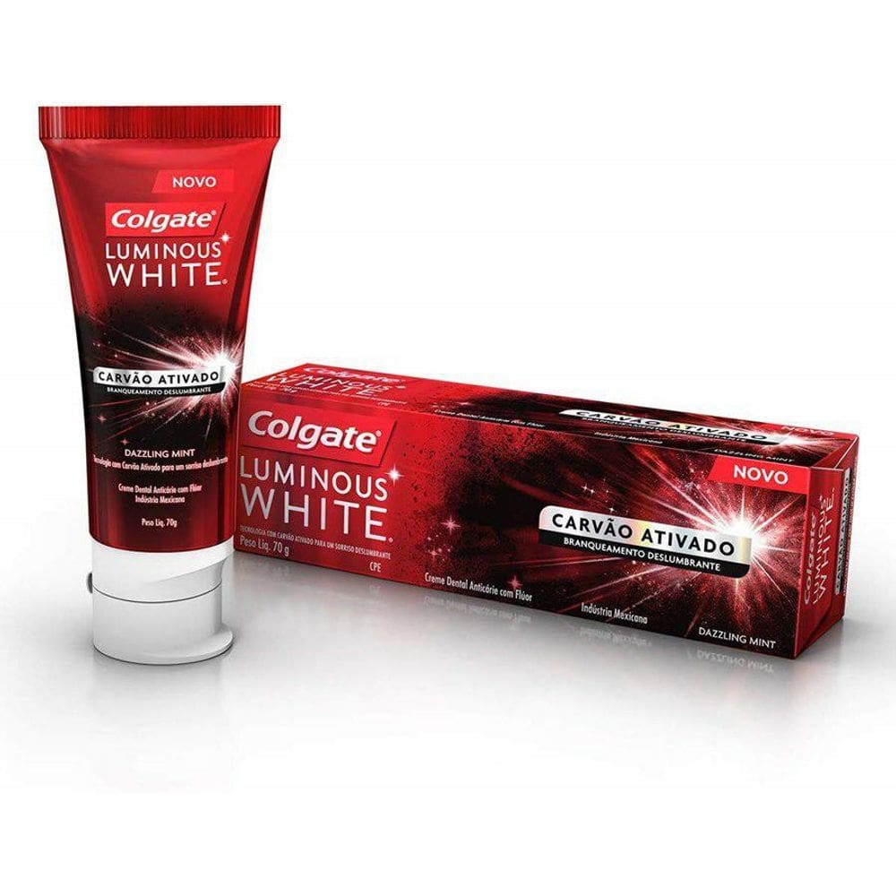 Creme Dental Colgate Luminous White Carvão Ativado 70G