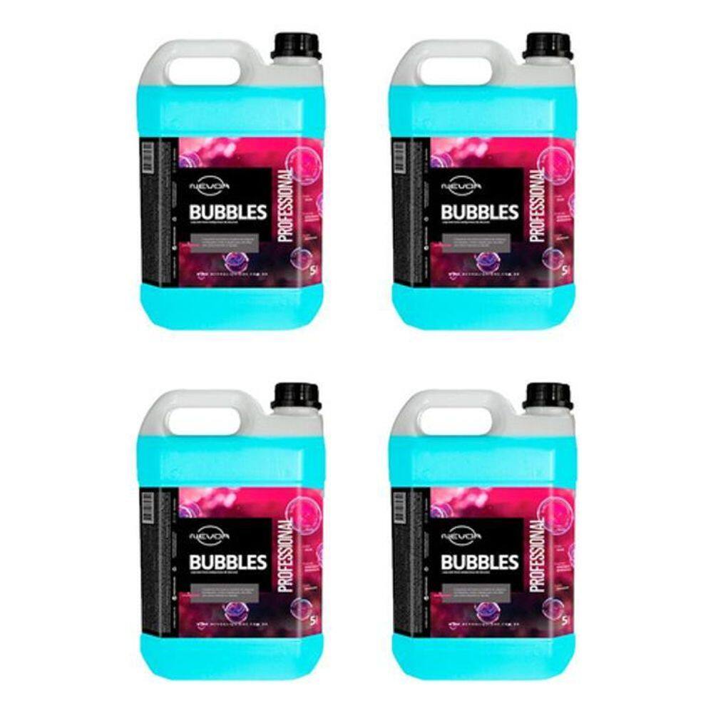 Kit 4 Liquidos Para Bolhas De Sabão Bubbles 5 Litros Nevoa