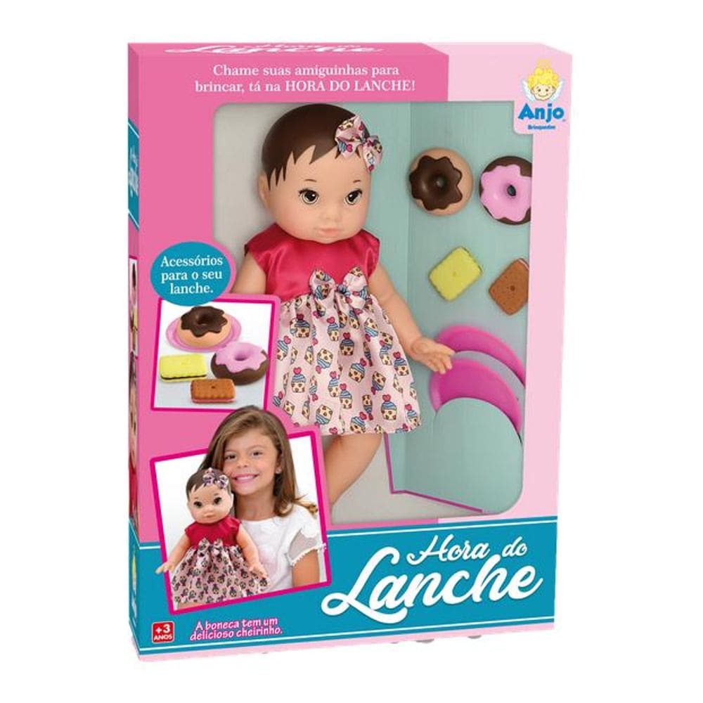 Boneca Hora do Lanche Anjo 37cm - Acessórios Inclusos