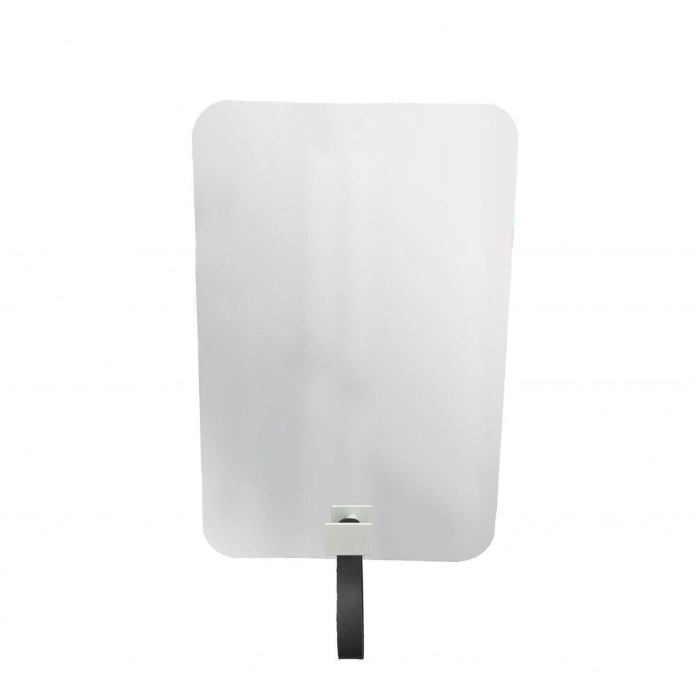 Espelho Funcional Hook Branco Com Corino Preto 60X40Cm