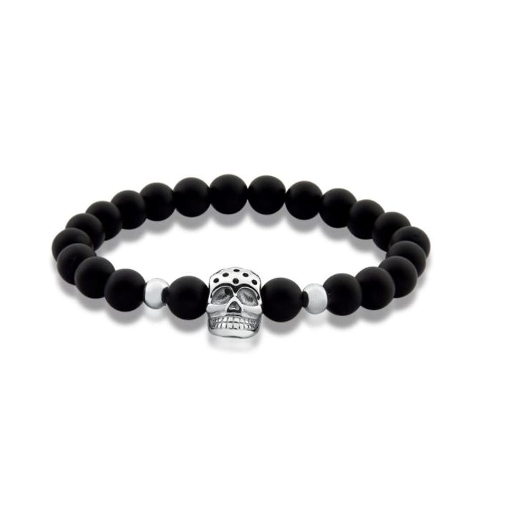 Pulseira Caveira e Pedras Vulcânicas