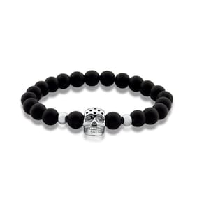 Pulseira Caveira e Pedras Vulcânicas