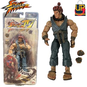 Boneco Street Fighter Akuma Azul premium de 18cm action figure