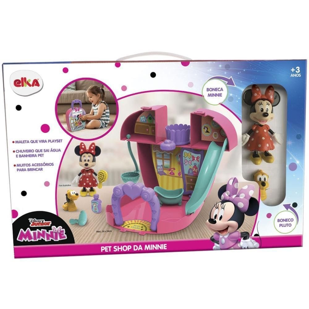 Minnie Pet Shop - Maleta Playset - 2 Bonecos - Acessórios