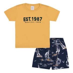 Conjunto Primeiros Passos Menino - Ocre - 50671-345
