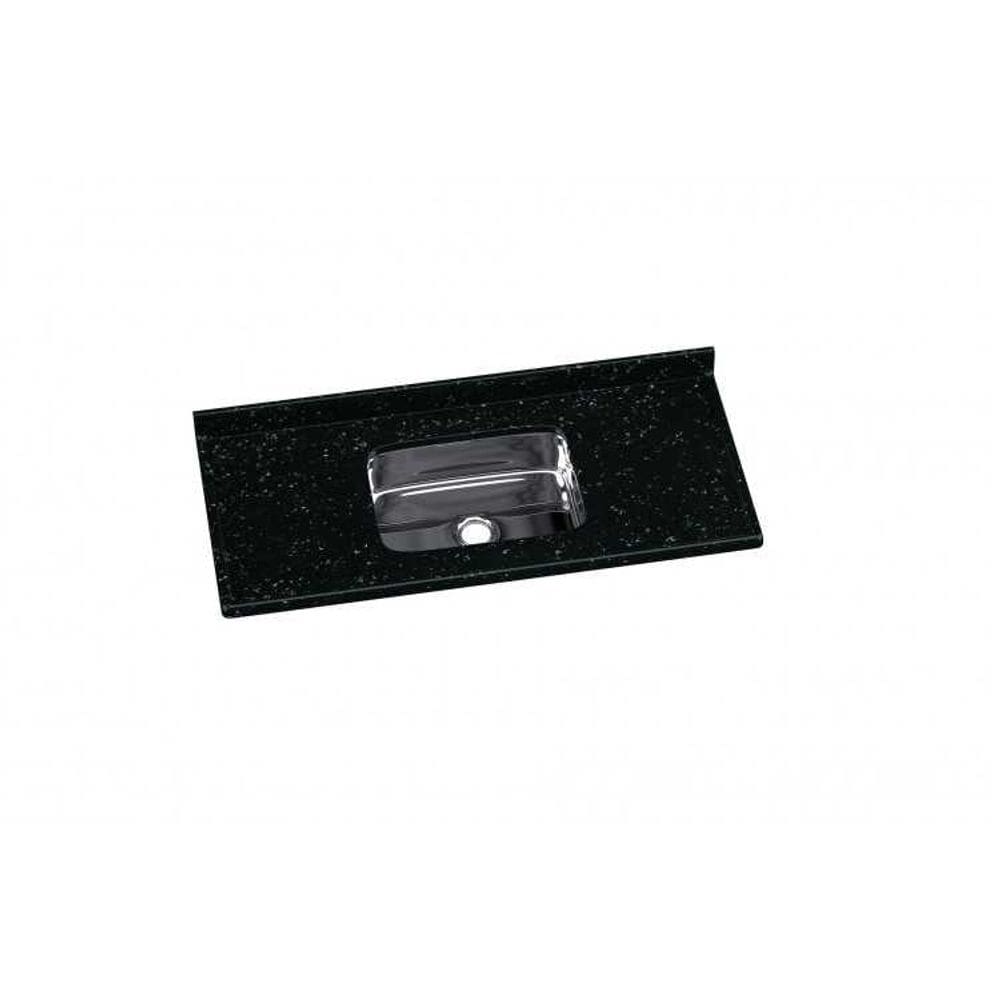 Pia Cozinha Roralit Preta 120 x 55cm - Cuba Inox - Rorato