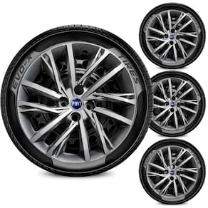 Jogo 4 Calotas Aro 15 4x100 Fiat Prata