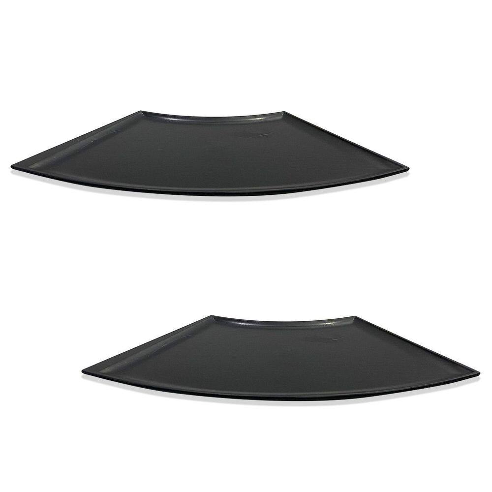 Kit C/2 Prato Leque Japonês Sushi Sashimi Tray Preto Liso