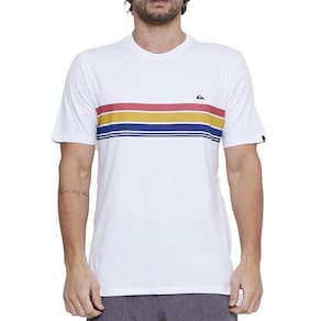 Camiseta Quiksilver Everyday Stripe SM25 Masculina Branco