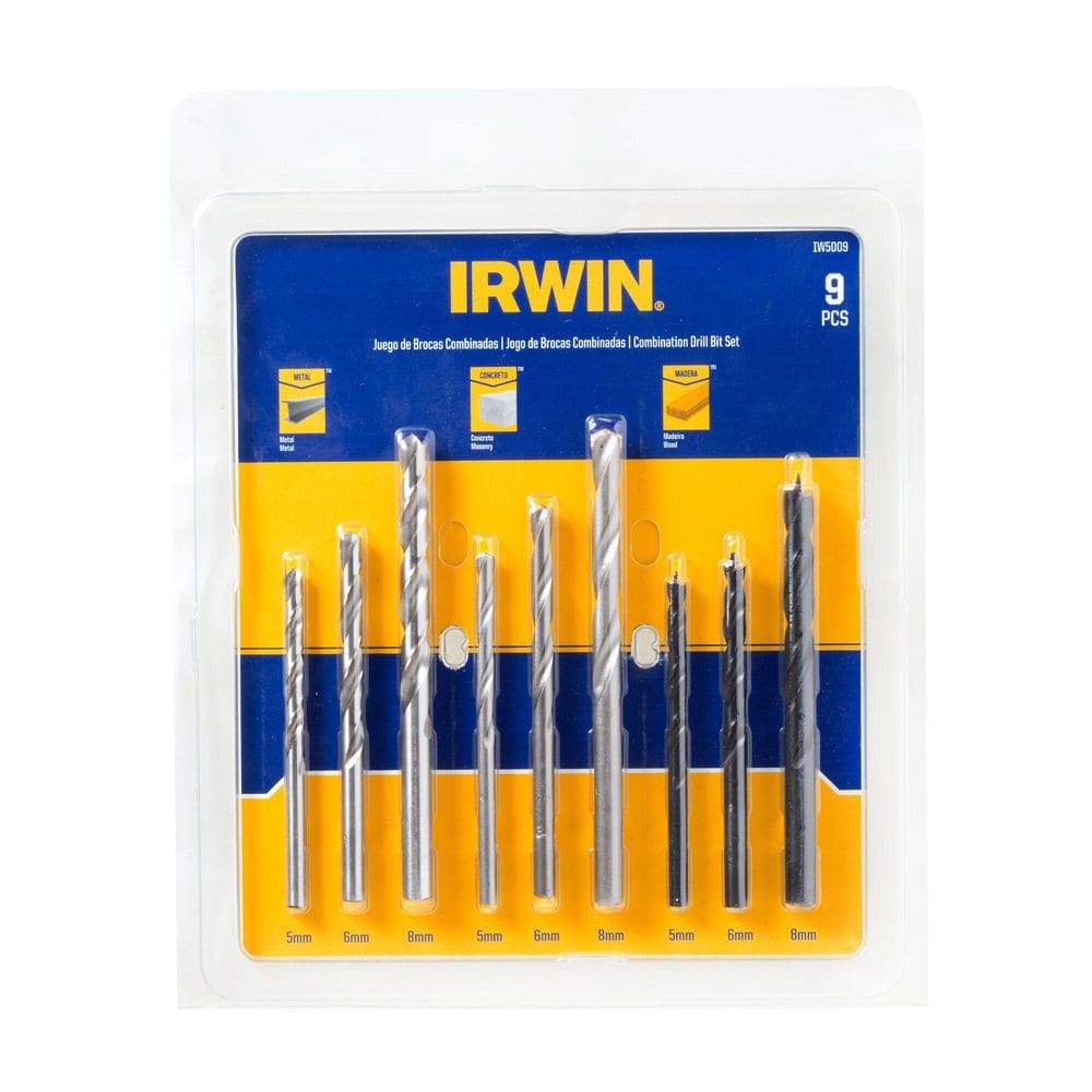 Jogo Brocas Combinadas 9 Pcs Irwn 3Pontas 5 A 8Mm Iw5009