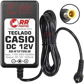 Fonte 12V Para Teclado Casio Cdp-120 Cdp-130 Cdp-135 Cdp-220