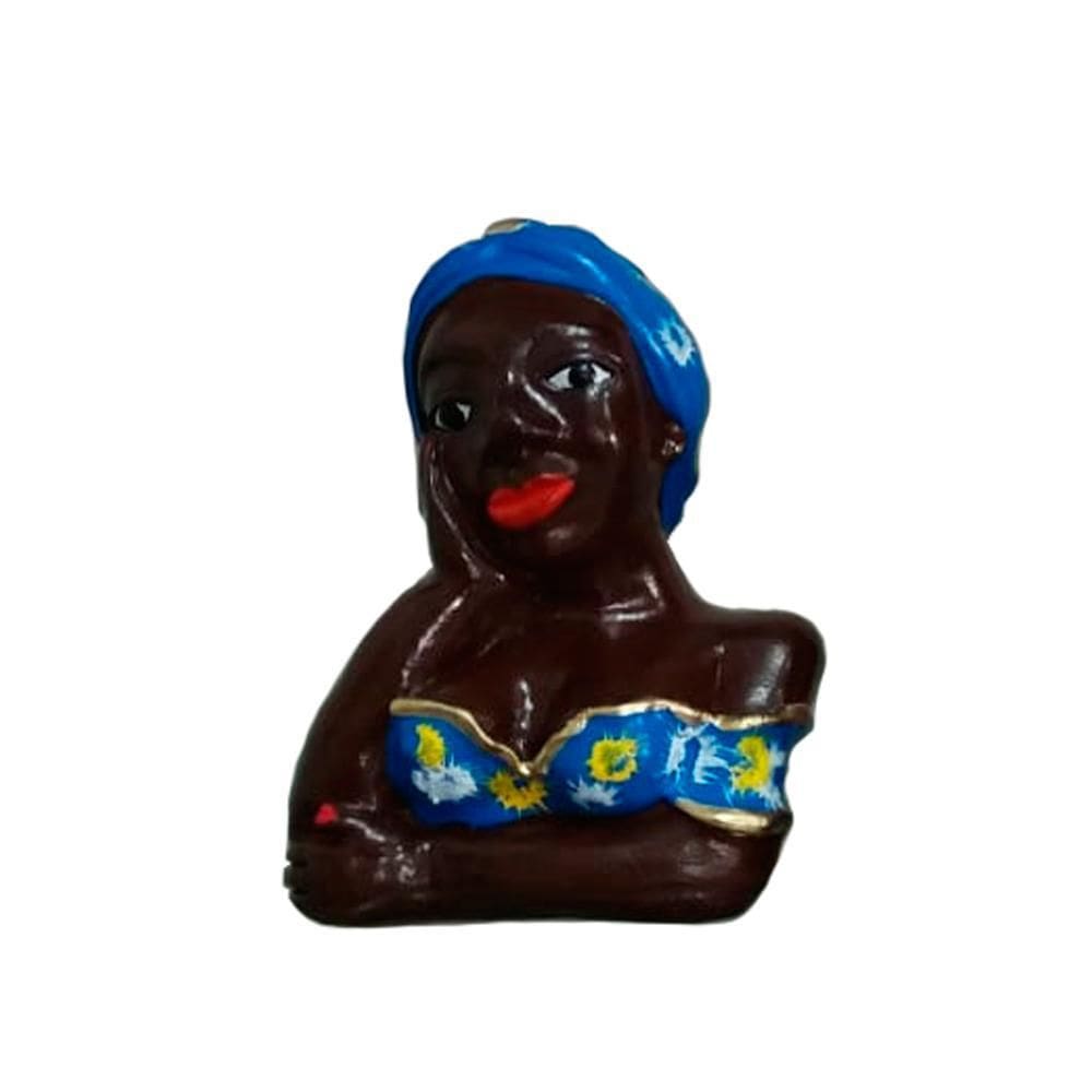 Mini Boneca Namoradeira Decorativa Com Turbante Azul
