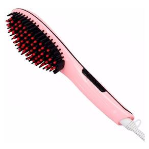 Escova Magic Alisadora Com Lcd- Digital - Bivolt - Rosa