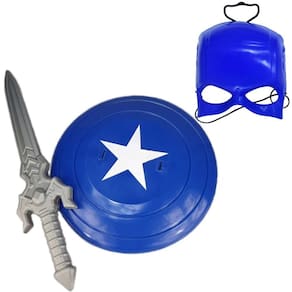 Kit Herói Com Escudo + Espada E Máscara Capitão - Toymaster