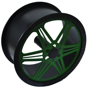 Carretilha Grande Plástico Verde 26 CM Rolamento