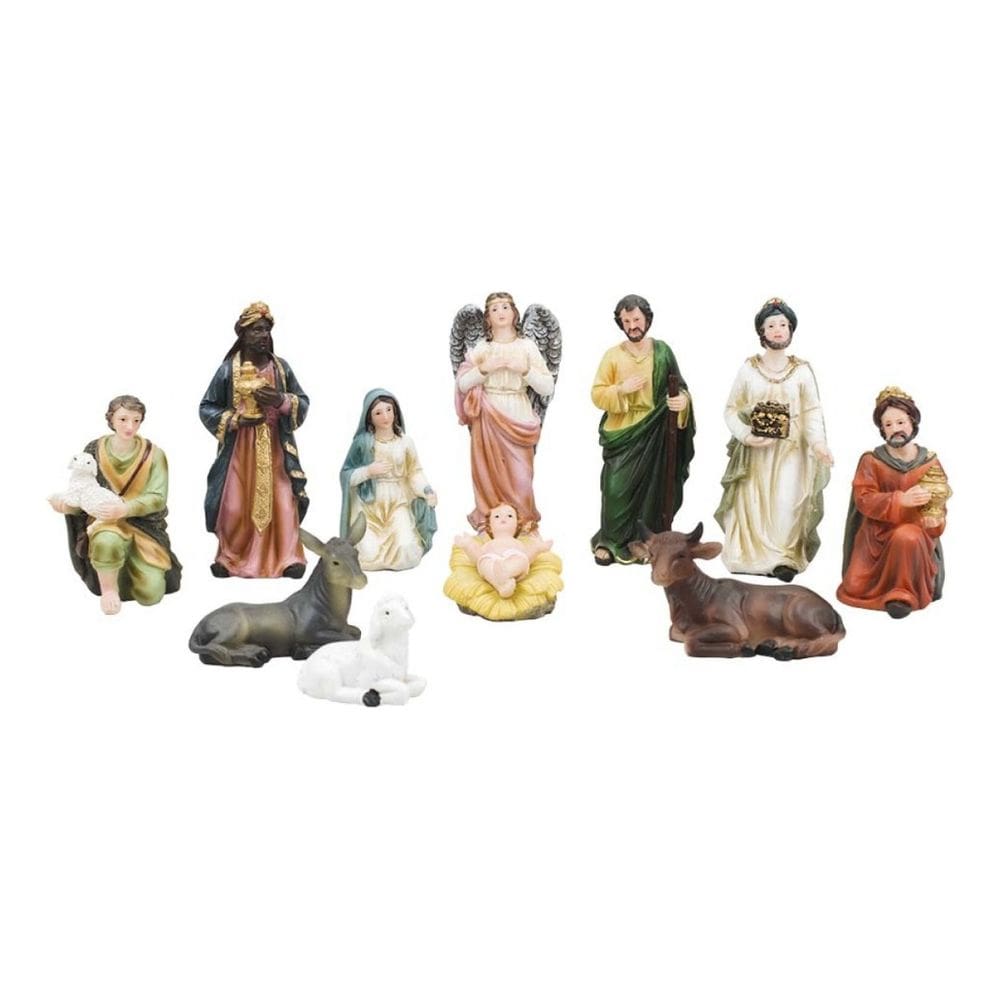 Presépio Natal Natalino Pequeno Completo Resina - 12cm
