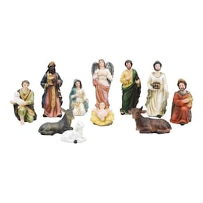 Presépio Natal Natalino Pequeno Completo Resina - 12cm