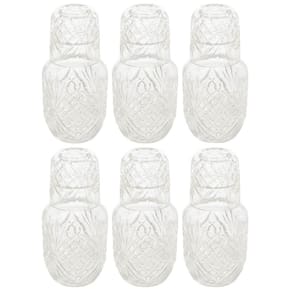 Kit 6 Moringas Garrafas de Vidro 500ml Lyor Água Suco Drinks Whisky com Tampa Copo