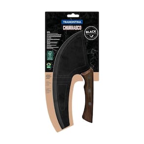 Cortador Multiuso Tramontina Churrasco Black Com Lâmina Em Aço Inox E Cabo De Madeira