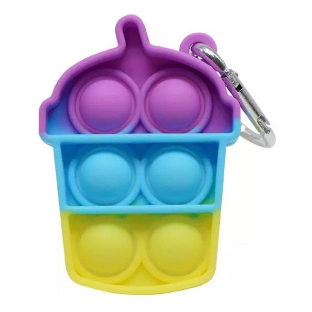 Pop It Fidget Toy Pop Bubble Mini Chaveiro Cup Cake Roxo