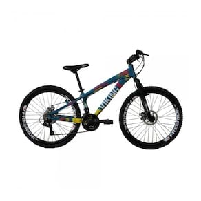 Bicicleta Viking X Tuff 25/30 Freeride Aro 26 Freio A Disco 21 Velocidades Cambios Shimano Azul Amarelo