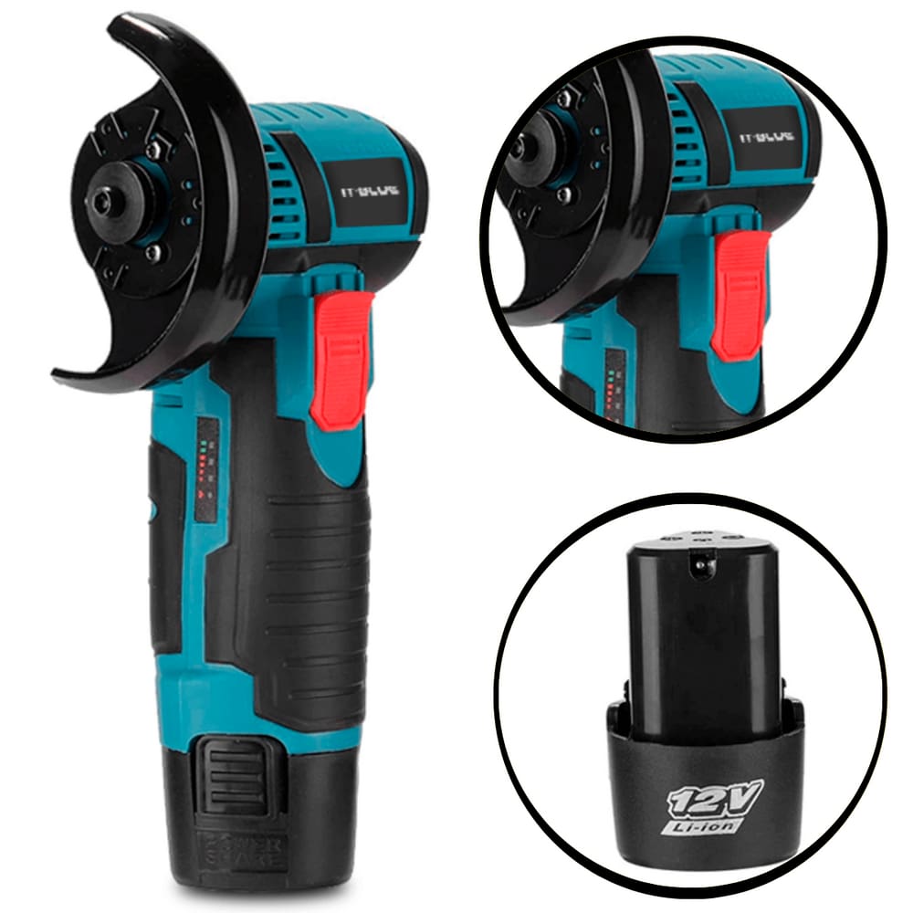 Lixadeira Recarregável Manual Obras Esmerilhadeira Angular 12v 1500mAh 19.500rpn Maleta para transporte
