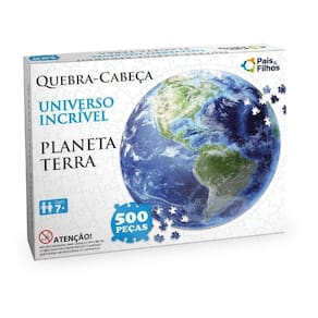 Quebra Cabeça Redondo 500 Peças Planeta Terra Criança Adulto