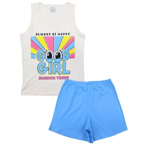 Pijama Menina Juvenil Verão Estampado Letras
