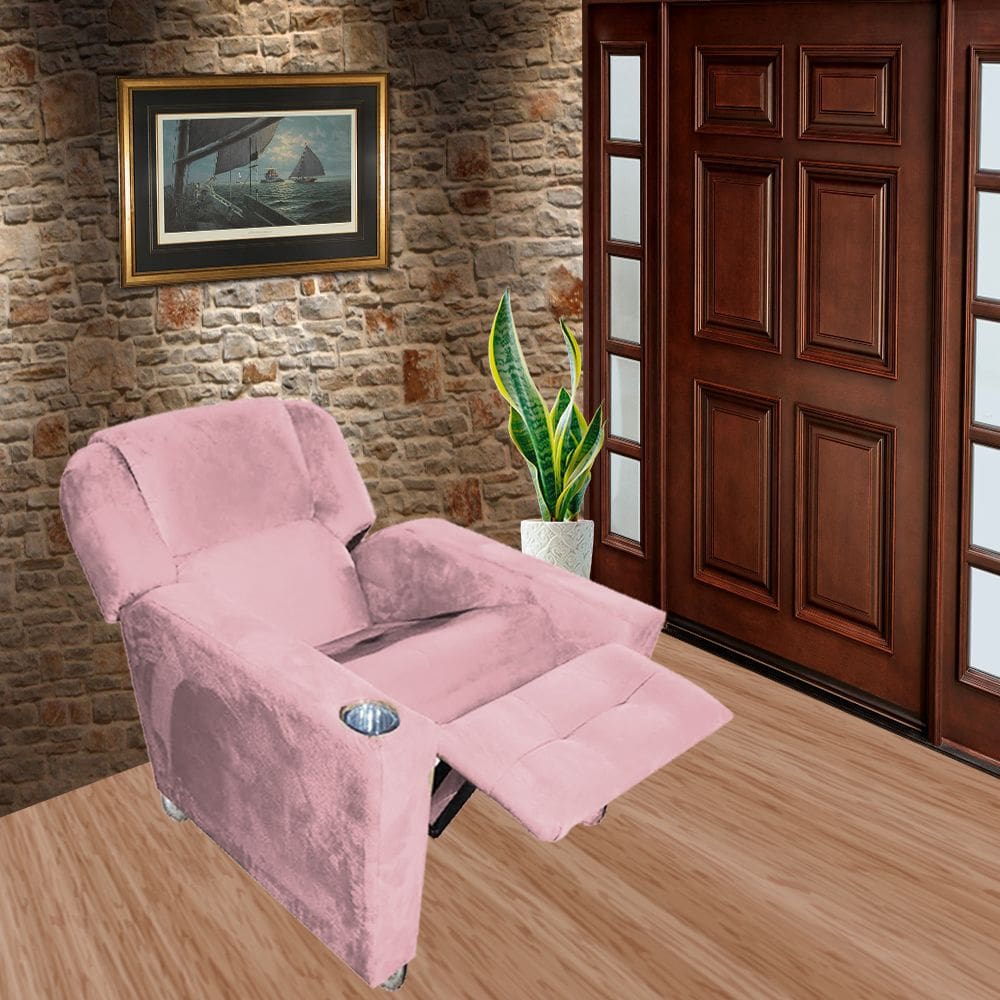 Poltrona do Papai Reclinável 3 Posições Texas C/ Porta Copo Rosa