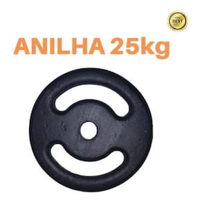 Anilha 25Kg Super Premium Ferro Fundido Pintada Academia