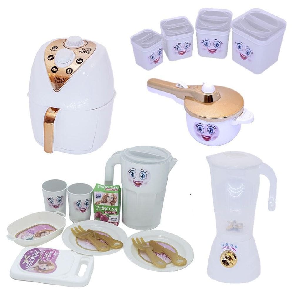 Kit Cozinha Menina Jantar Potes Panela Air Fryer 19P