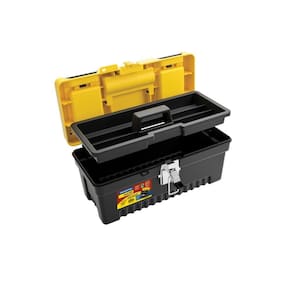 Caixa Plastica Para Ferramentas 13" Tramontina Com Bandeja Removivel E Trava Metalica