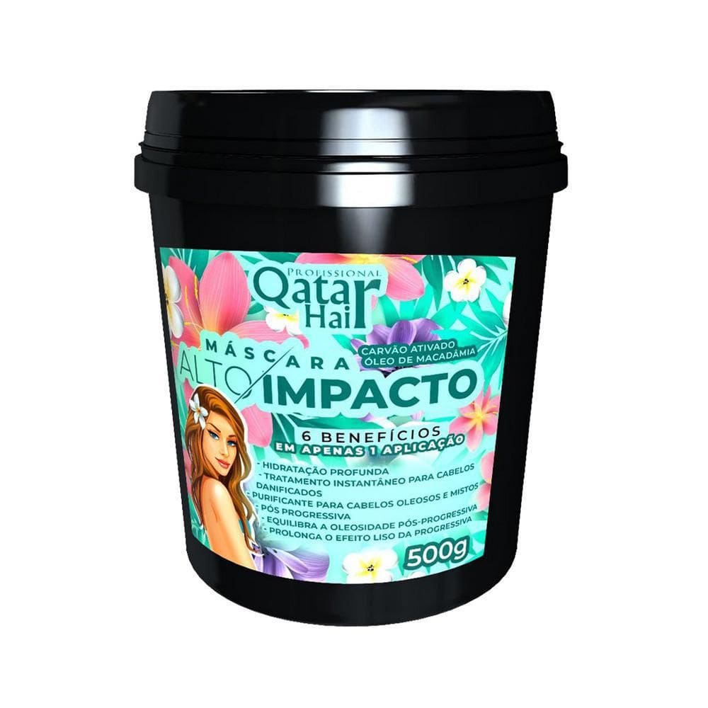 Máscara Alto Impacto Qatar Hair Carvão Ativado Top 500Gr
