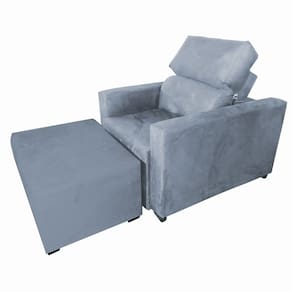 Poltrona Sofa Amamentação Retrátil e Reclinável Veneza + Puff Bella Grafitte