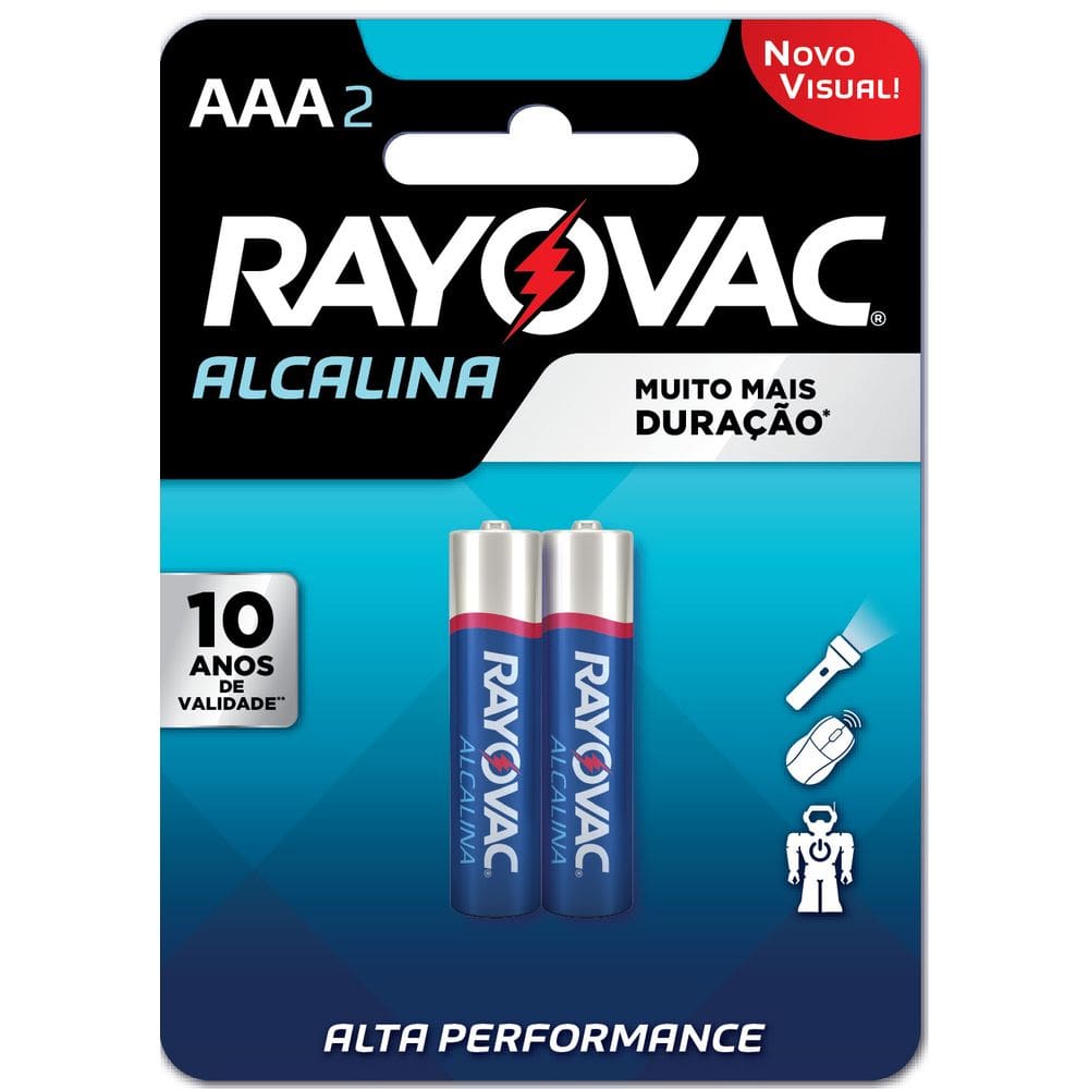 Pilha Rayovac Alcalina Palito com 2