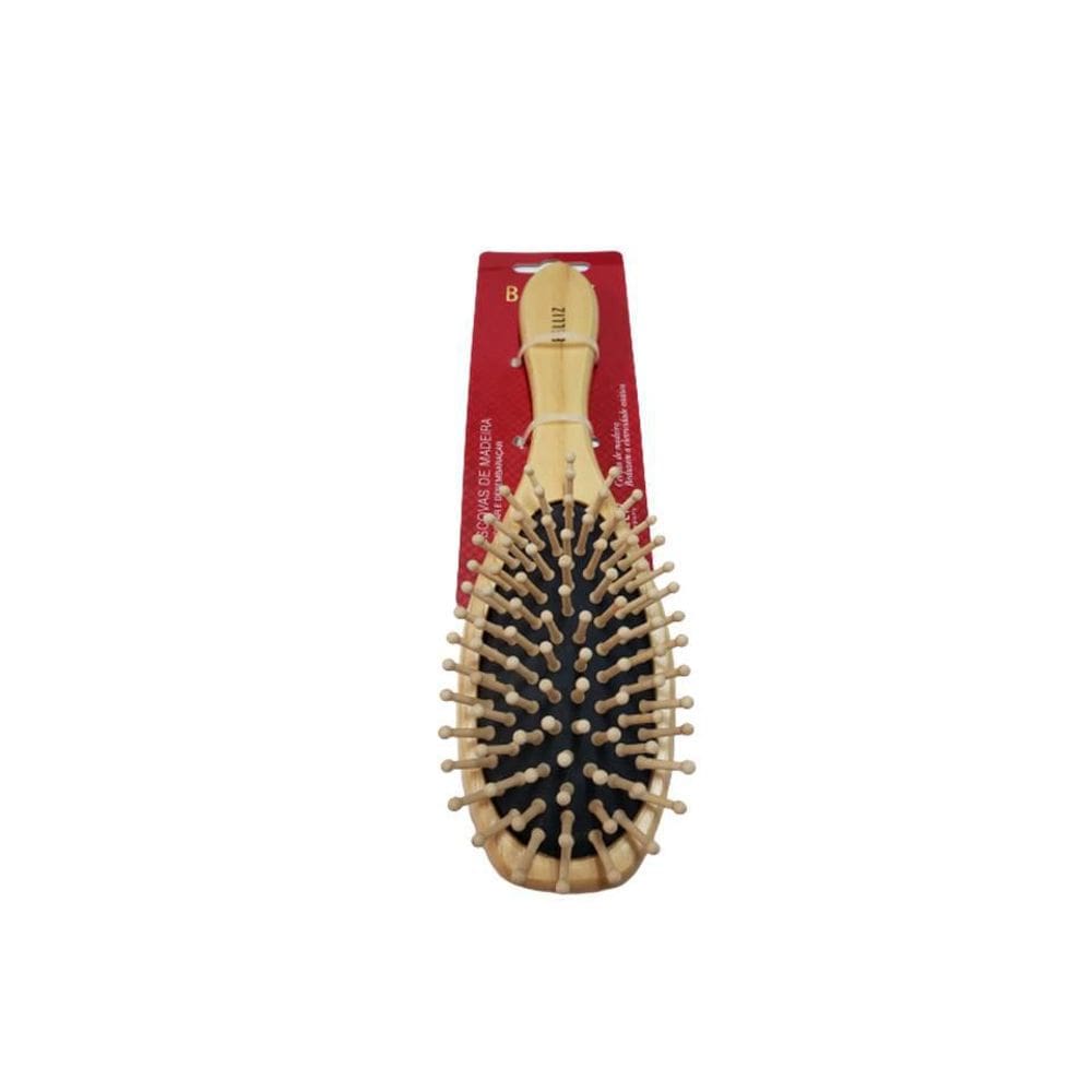 Escova Cabelo Belliz Madeira Oval Com Cerdas Madeira R:440