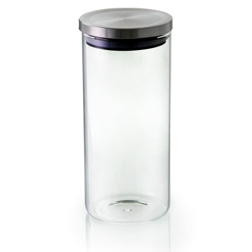 Porta Mantimentos Redondo Em Vidro Borossilicato Inox Mimo Style 750ml